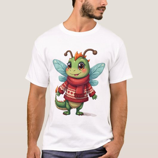 居心地の良いクリスマスのトンボ Tシャツ (正面)