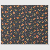 居心地の良いクリスマスの動物 ラッピングペーパー (フラット)