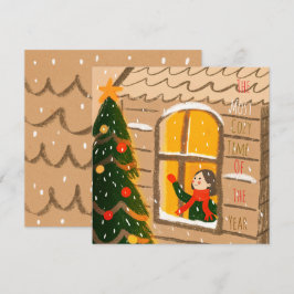 居心地の良いクリスマスの挨拶 カード