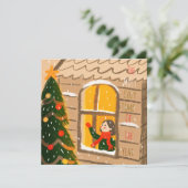 居心地の良いクリスマスの挨拶 カード (スタンド正面)