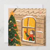 居心地の良いクリスマスの挨拶 カード (正面)