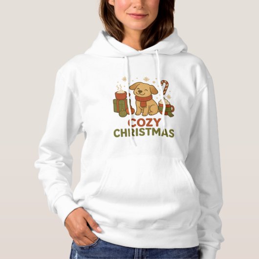 居心地の良いクリスマスの犬の服 パーカ (正面)