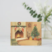 居心地の良いクリスマスの部屋のイラストポストカード シーズンポストカード (スタンド正面)