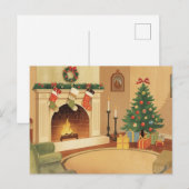 居心地の良いクリスマスの部屋のイラストポストカード シーズンポストカード (正面/裏面)