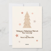 居心地の良いクリスマスの願いカスタマイズ可能なBoho シーズンカード (裏面)