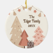 居心地の良いクリスマスの願いカスタマイズ可能なBoho セラミックオーナメント (裏面)