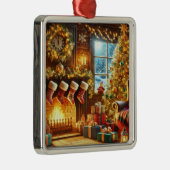 居心地の良いクリスマスイブ メタルオーナメント (右)