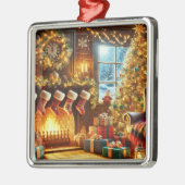 居心地の良いクリスマスイブ メタルオーナメント (左)