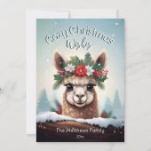居心地の良いクリスマスウィッシュウィンターワンダーランドアルパカ シーズンカード (正面)