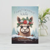 居心地の良いクリスマスウィッシュウィンターワンダーランドアルパカ シーズンカード (スタンド正面)