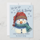 居心地の良いクリスマスウィッシュ雪だるまレット雪 シーズンカード (正面)