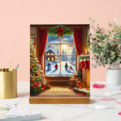 居心地の良いクリスマスウィンドウシーン アクリルサイン (ウェディング)
