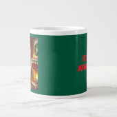 居心地の良いクリスマスウィンドウシーン ジャンボコーヒーマグカップ (正面)