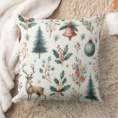 居心地の良いクリスマスウォーターカラー クッション (ブランケット)