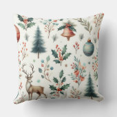 居心地の良いクリスマスウォーターカラー クッション (裏面)