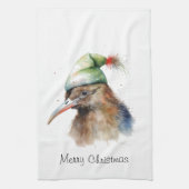 居心地の良いクリスマスキウイカスタム キッチンタオル (縦)