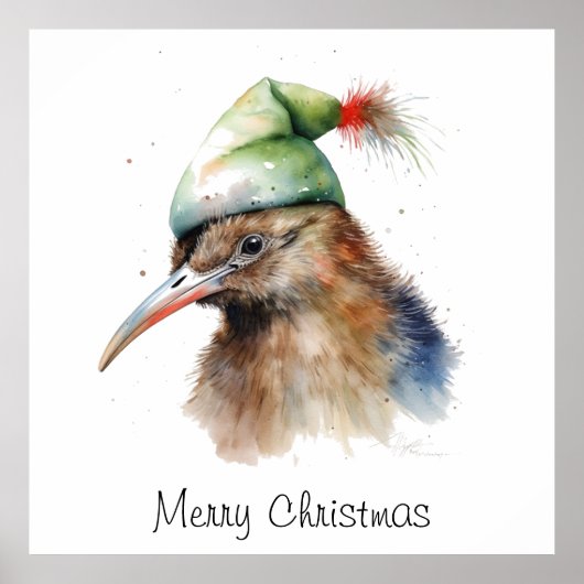 居心地の良いクリスマスキウイカスタム ポスター (正面)