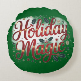 居心地の良いクリスマスキッズピロー | キュートホリデーデコール ラウンドクッション