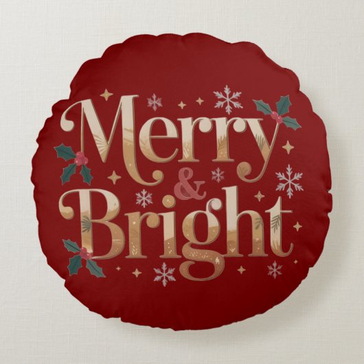 居心地の良いクリスマスキッズピロー | キュートホリデーデコール ラウンドクッション (正面)