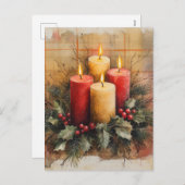 居心地の良いクリスマスキャンドル シーズンポストカード (正面/裏面)