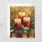 居心地の良いクリスマスキャンドル シーズンポストカード (正面/裏面)