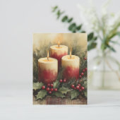 居心地の良いクリスマスキャンドル シーズンポストカード (スタンド正面)