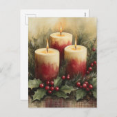 居心地の良いクリスマスキャンドル シーズンポストカード (正面/裏面)