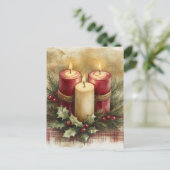居心地の良いクリスマスキャンドル シーズンポストカード (スタンド正面)