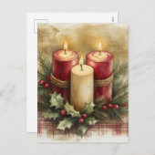 居心地の良いクリスマスキャンドル シーズンポストカード (正面/裏面)