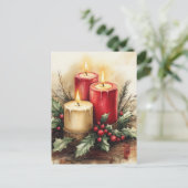 居心地の良いクリスマスキャンドル シーズンポストカード (スタンド正面)
