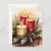 居心地の良いクリスマスキャンドル シーズンポストカード (正面/裏面)