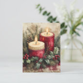 居心地の良いクリスマスキャンドル シーズンポストカード (スタンド正面)