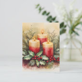 居心地の良いクリスマスキャンドル シーズンポストカード (スタンド正面)