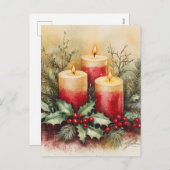 居心地の良いクリスマスキャンドル シーズンポストカード (正面/裏面)