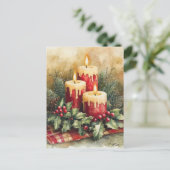 居心地の良いクリスマスキャンドル シーズンポストカード (スタンド正面)