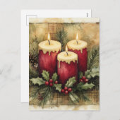 居心地の良いクリスマスキャンドル シーズンポストカード (正面/裏面)