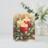 居心地の良いクリスマスキャンドル シーズンポストカード (スタンド正面)