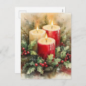 居心地の良いクリスマスキャンドル シーズンポストカード (正面/裏面)