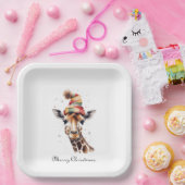 居心地の良いクリスマスキリンカスタム ペーパープレート (パーティー)