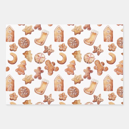 居心地の良いクリスマスクッキー包装紙 ラッピングペーパーシート (正面)