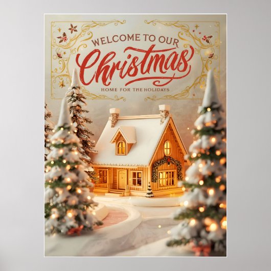 居心地の良いクリスマスコテージポスター ポスター (正面)