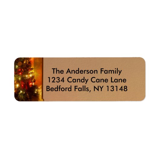 居心地の良いクリスマスシーン ラベル (正面)