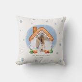 居心地の良いクリスマスジンジャーブレッドハウスフォトホリデー クッション (正面)