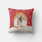 居心地の良いクリスマスジンジャーブレッドハウスフォトホリデー クッション (正面)