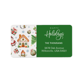 居心地の良いクリスマスジンジャーブレッドパターン差出人住所 ラベル