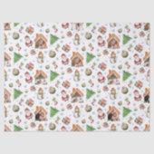 居心地の良いクリスマスジンジャーブレッド写真のパターン 薄葉紙 (正面)