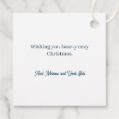 居心地の良いクリスマススリーピングポーラーベアーケーブメッセージカード フェイバータグ (裏面)