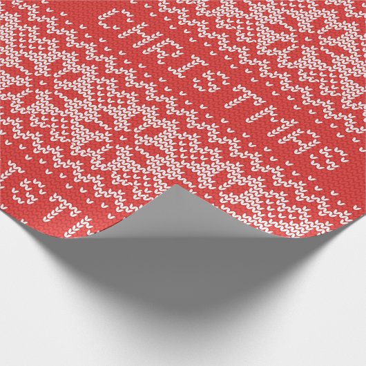 居心地の良いクリスマスセーター赤と白 ラッピングペーパー (角)