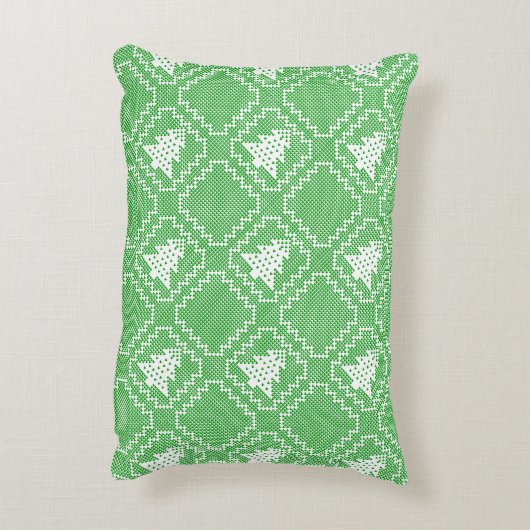 居心地の良いクリスマスツリーの醜いセーター市松模様にパターン アクセントクッション (裏面(縦))