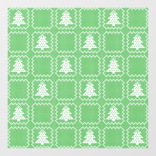 居心地の良いクリスマスツリーの醜いセーター市松模様にパターン ウィンドウサイン (シート)